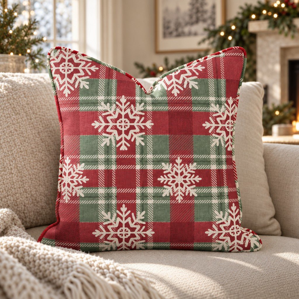 Winter Hearth Plaid Throw Pillow throw pillow - Hillcroft Home