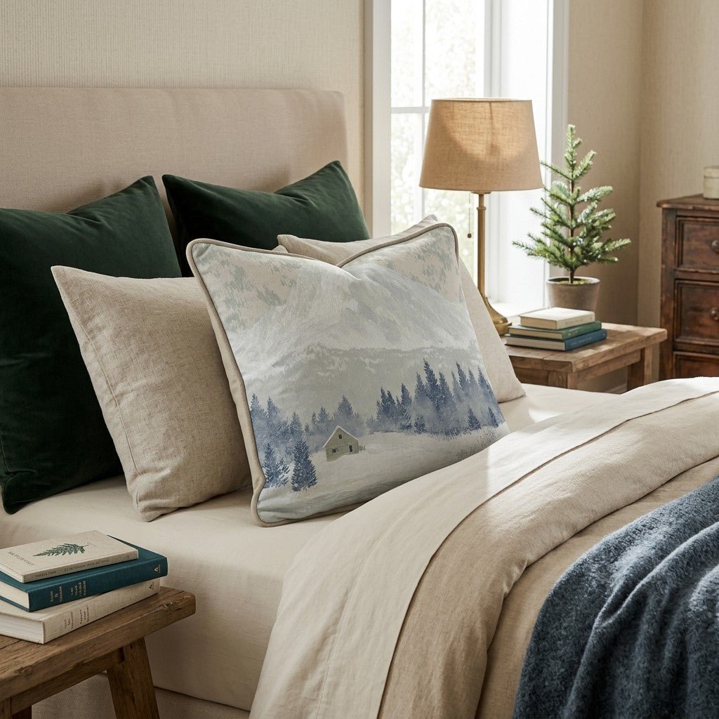 Winter Mountain Throw Pillow - Hillcroft Home