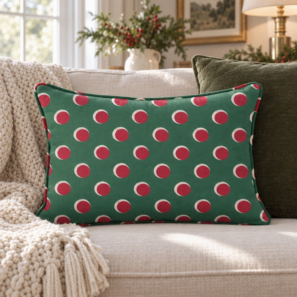 Winterberry Dots Throw Pillow throw pillow - Hillcroft Home