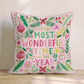 Wonderful Time Floral Type Throw Pillow - Hillcroft Home