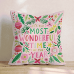 Wonderful Time Floral Type Throw Pillow - Hillcroft Home
