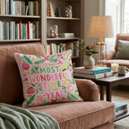 Wonderful Time Floral Type Throw Pillow - Hillcroft Home