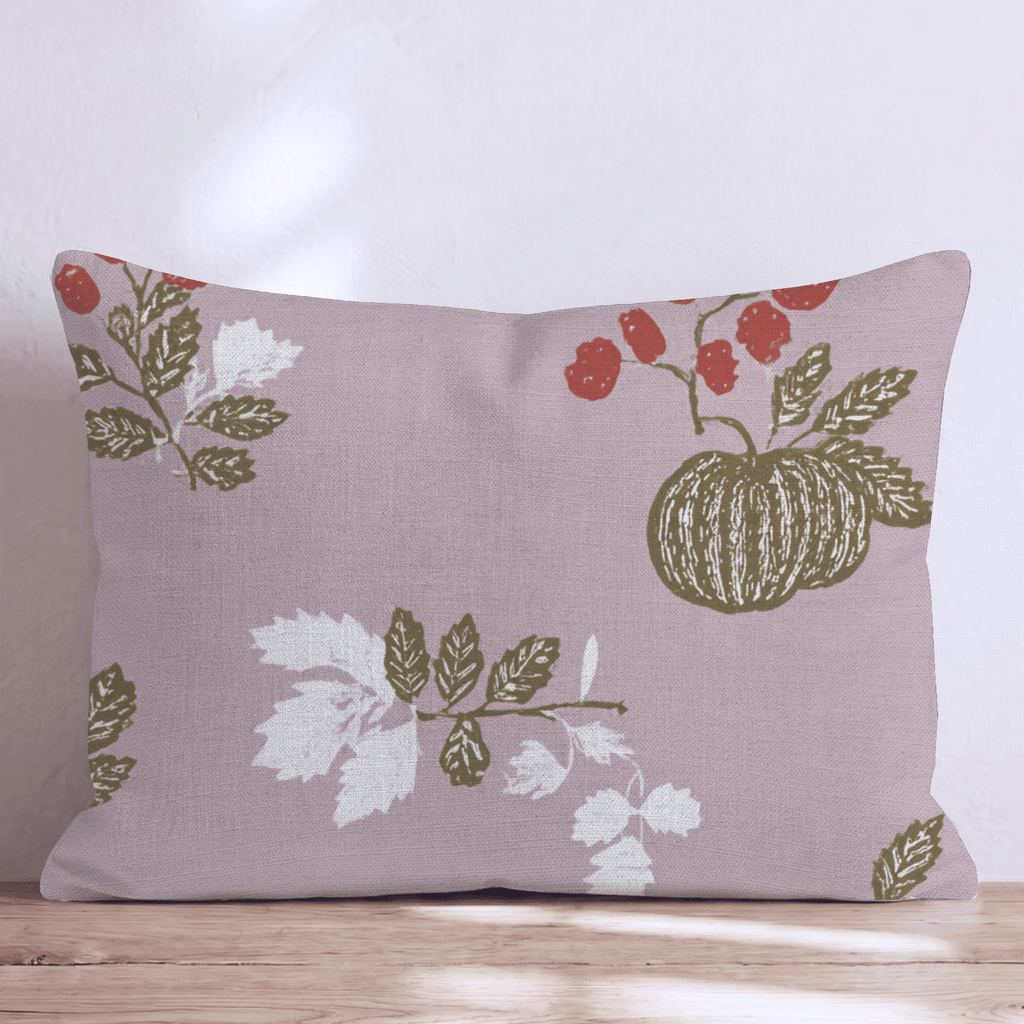 Woodblock Harvest Throw Pillow - Hillcroft Home