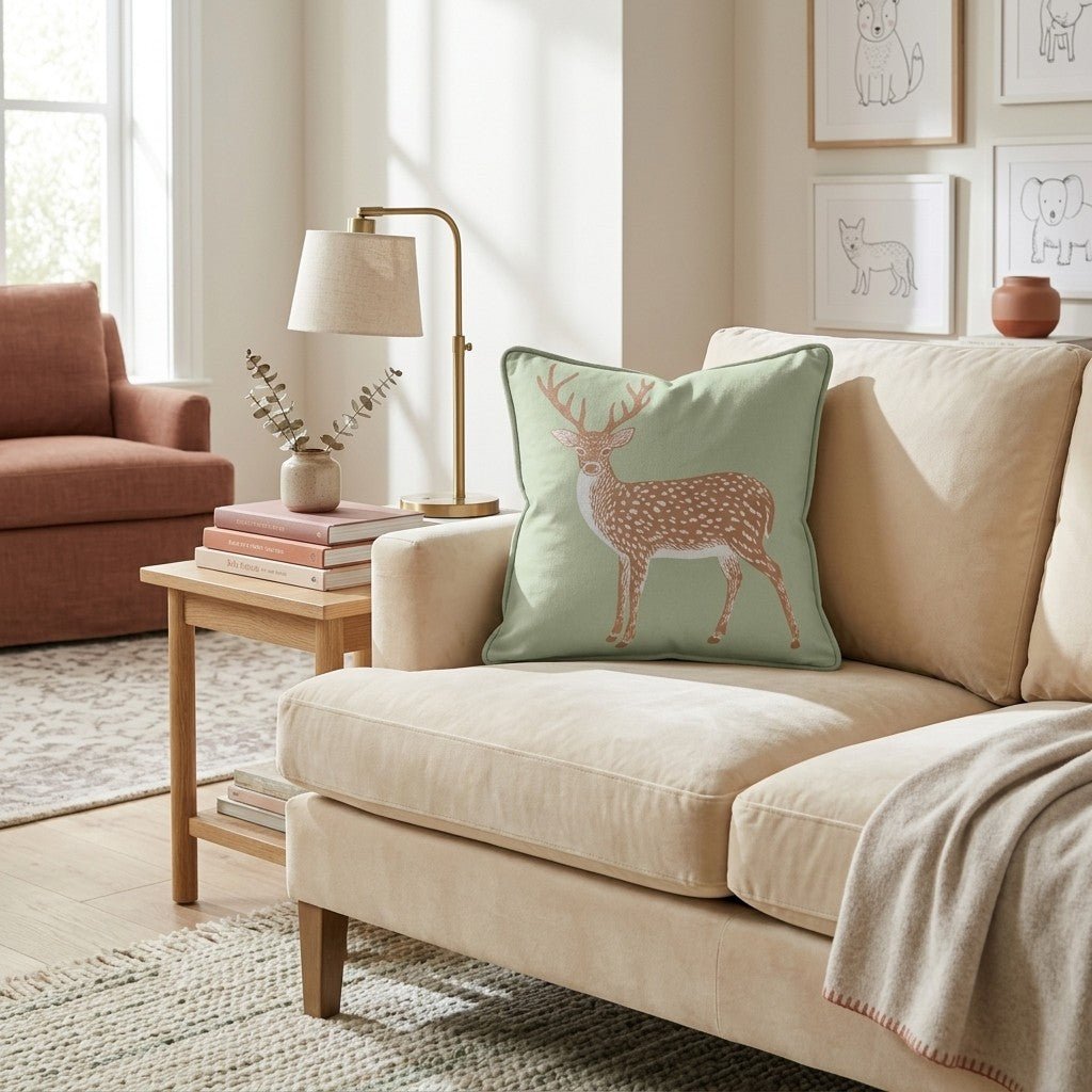 Woodland Antlers Throw Pillow - Hillcroft Home