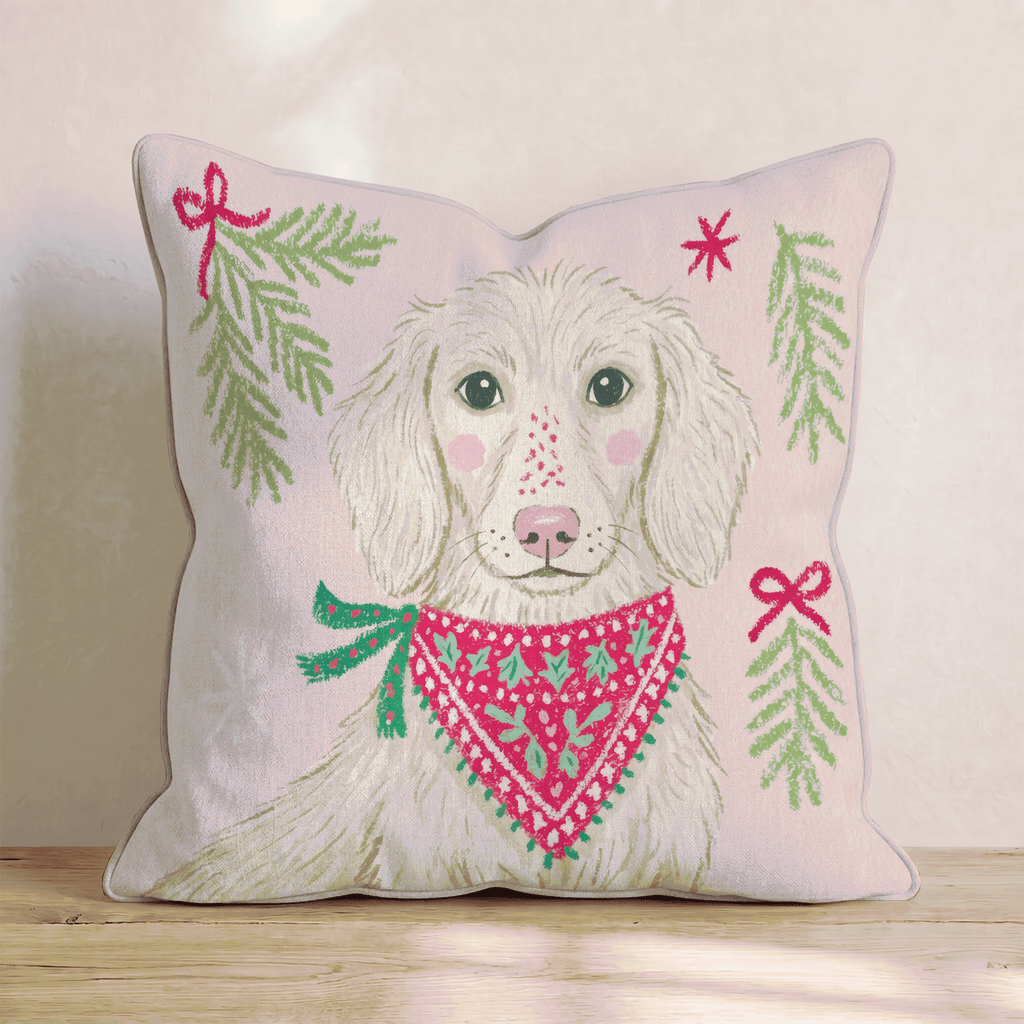 Woodland Bandana Dachshund Throw Pillow - Hillcroft Home