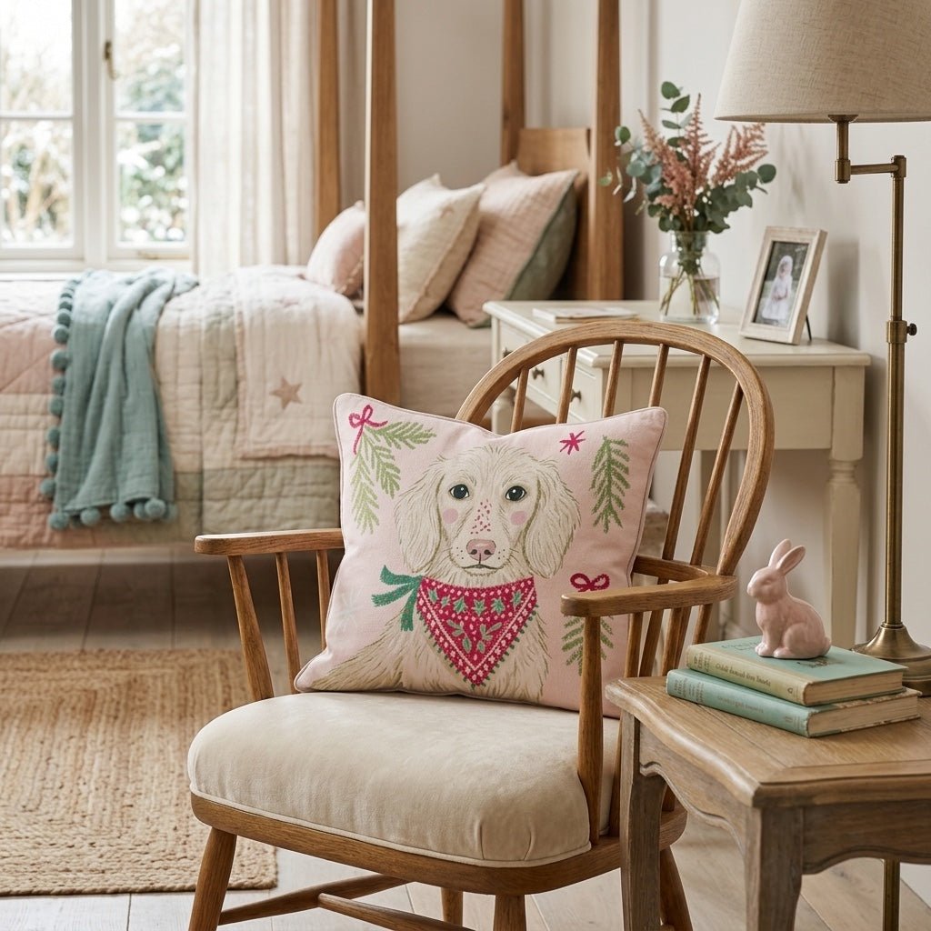Woodland Bandana Dachshund Throw Pillow - Hillcroft Home