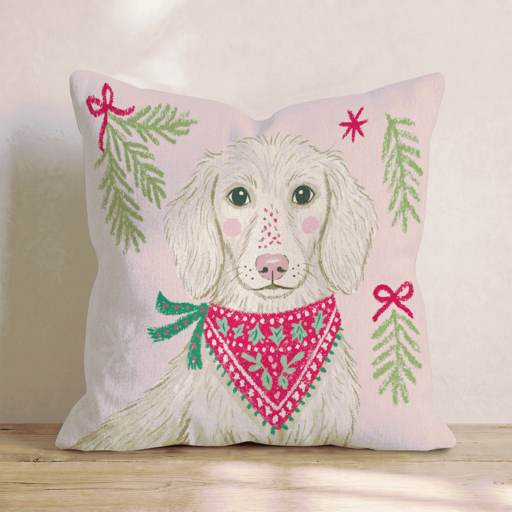 Woodland Bandana Dachshund Throw Pillow - Hillcroft Home