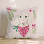 Woodland Bandana Dachshund Throw Pillow - Hillcroft Home
