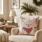 Woodland Bandana French Bulldog Throw Pillow throw pillow - Hillcroft Home