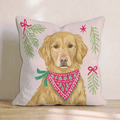 Woodland Bandana Golden Retriever Throw Pillow - Hillcroft Home