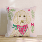 Woodland Bandana Goldendoodle Throw Pillow - Hillcroft Home