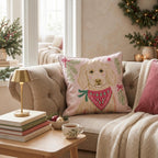 Woodland Bandana Goldendoodle Throw Pillow throw pillow - Hillcroft Home