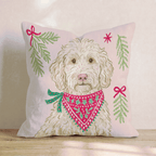Woodland Bandana Labradoodle Throw Pillow - Hillcroft Home