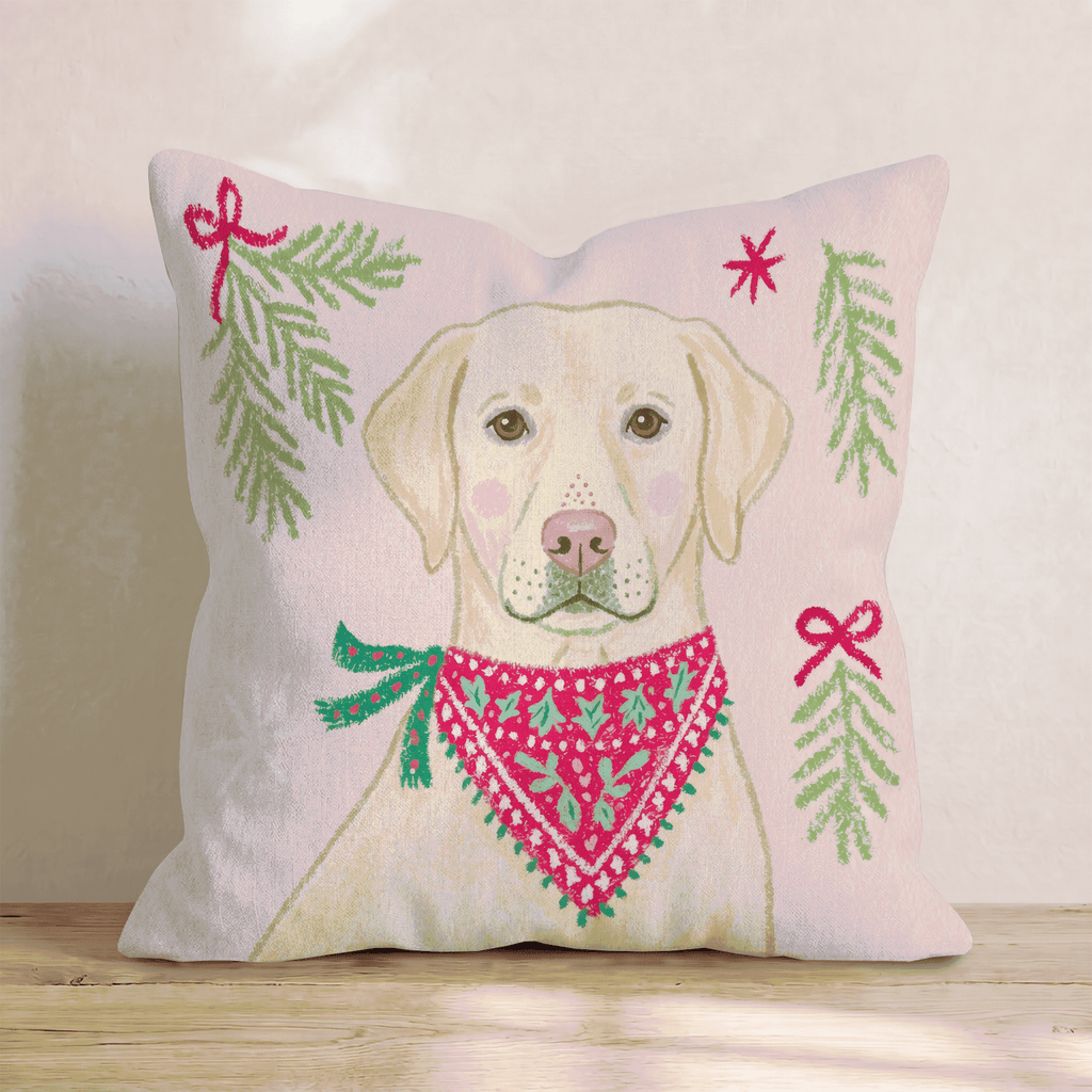 Woodland Bandana Labrador Retriever Throw Pillow - Hillcroft Home