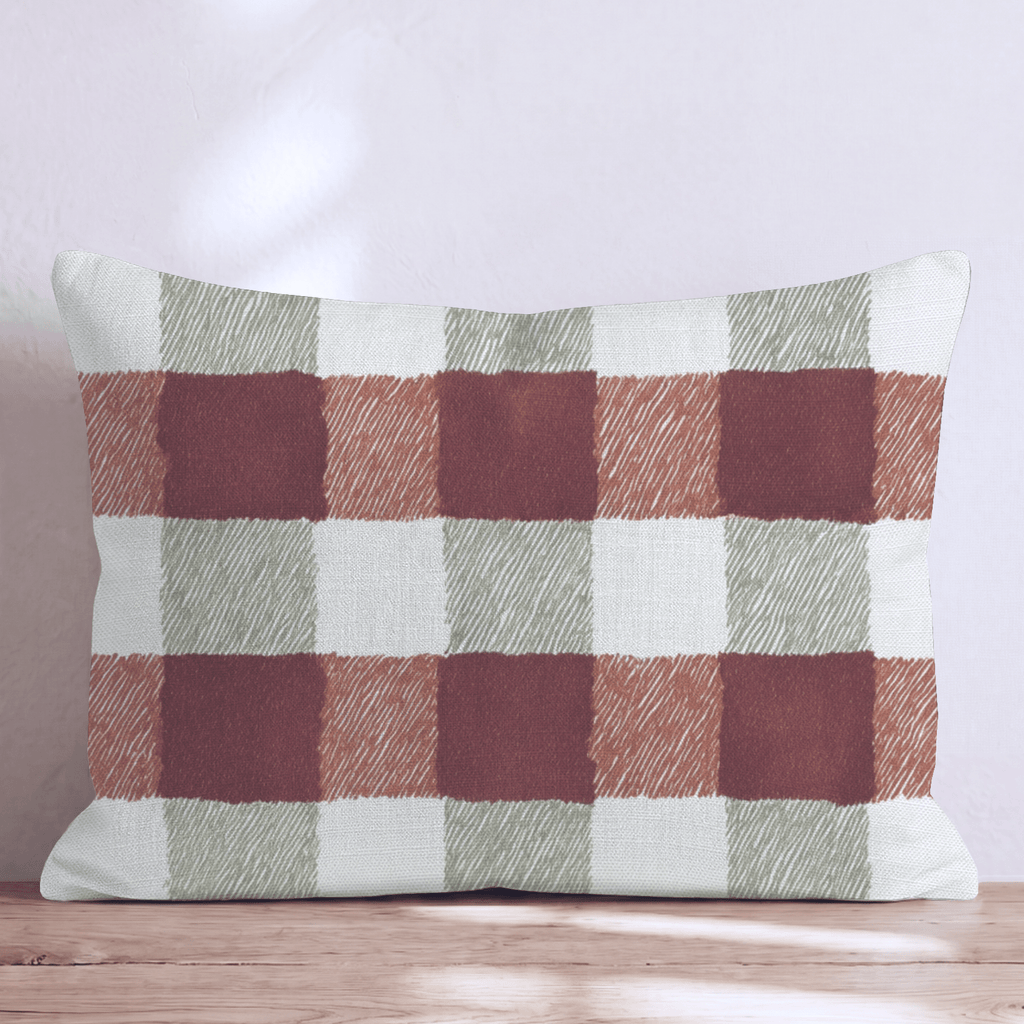Woodland Checkered Throw Pillow - Hillcroft Home