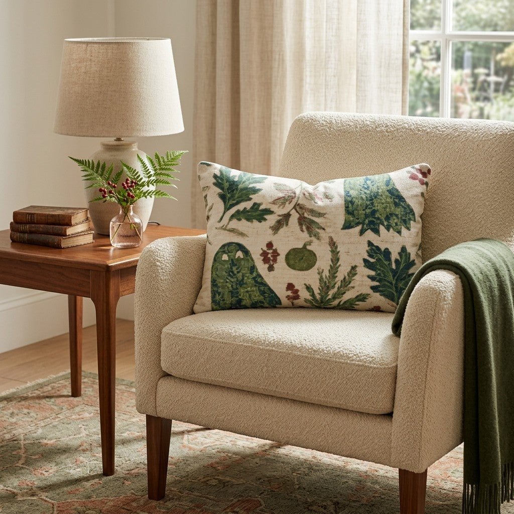Woodland Ghost Patchwork Throw Pillow - Hillcroft Home
