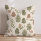 Woodland Pinecone Toile Throw Pillow - Hillcroft Home