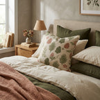 Woodland Pinecone Toile Throw Pillow - Hillcroft Home