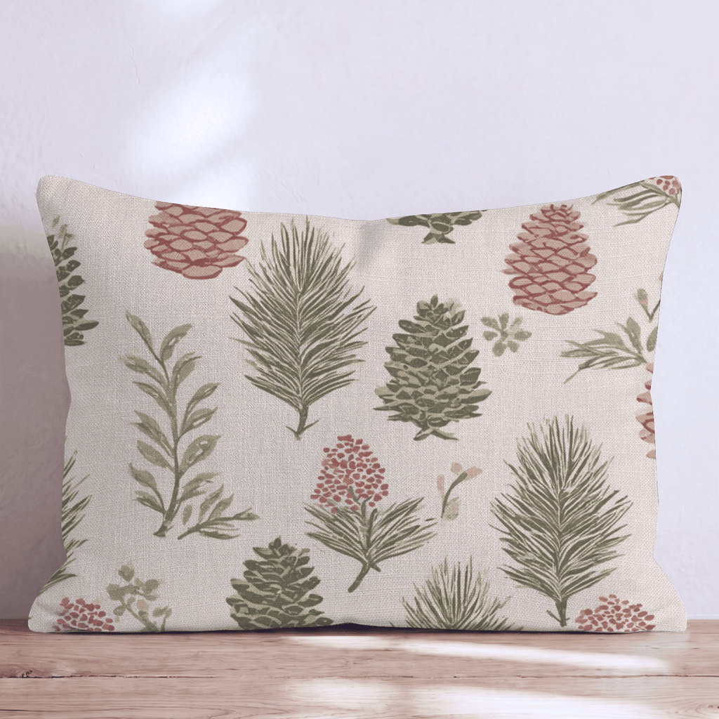Woodland Pinecone Toile Throw Pillow - Hillcroft Home