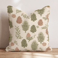Woodland Pinecone Toile Throw Pillow - Hillcroft Home
