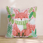 Woodland Scarf Fox Throw Pillow - Hillcroft Home