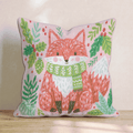Woodland Scarf Fox Throw Pillow - Hillcroft Home
