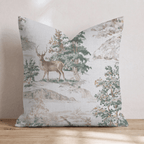 Woodland Stag Toile Throw Pillow throw pillow - Hillcroft Home