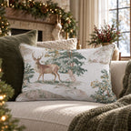 Woodland Stag Toile Throw Pillow throw pillow - Hillcroft Home