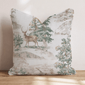 Woodland Stag Toile Throw Pillow throw pillow - Hillcroft Home
