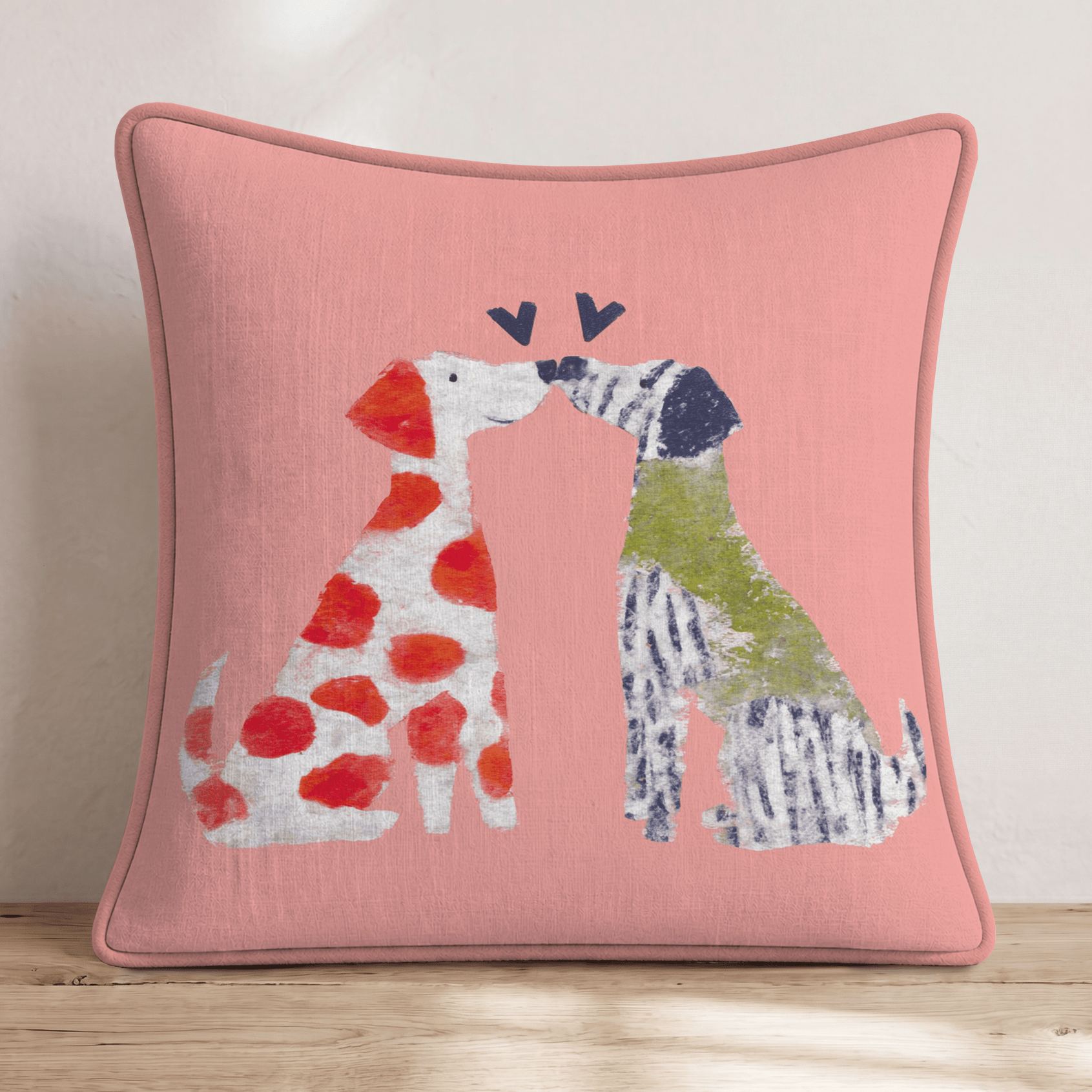 Woof Kiss Throw Pillow - Hillcroft Home