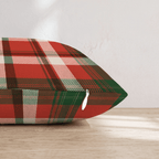 Woven Crimson Tartan Throw Pillow - Hillcroft Home