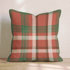 Woven Crimson Tartan Throw Pillow - Hillcroft Home
