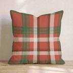 Woven Crimson Tartan Throw Pillow - Hillcroft Home