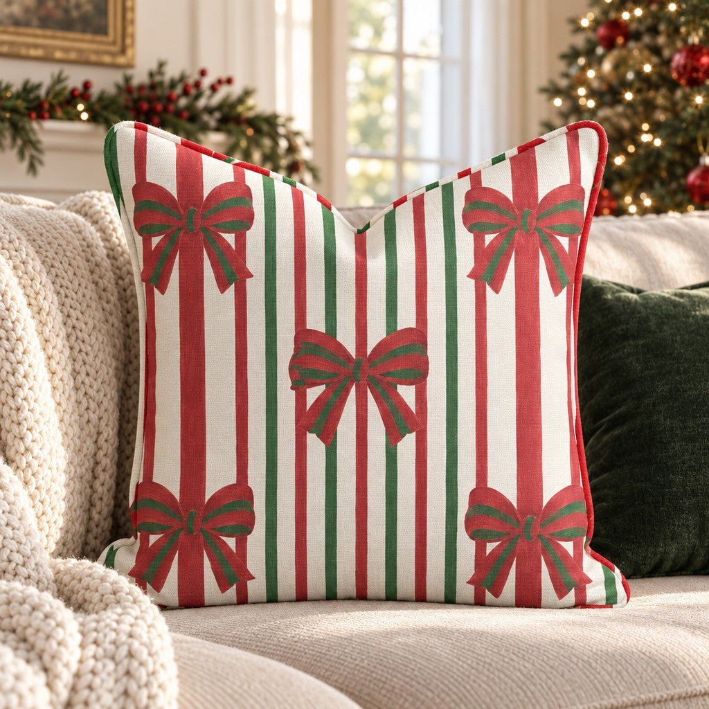 Wrapped in Ribbon Throw Pillow throw pillow - Hillcroft Home