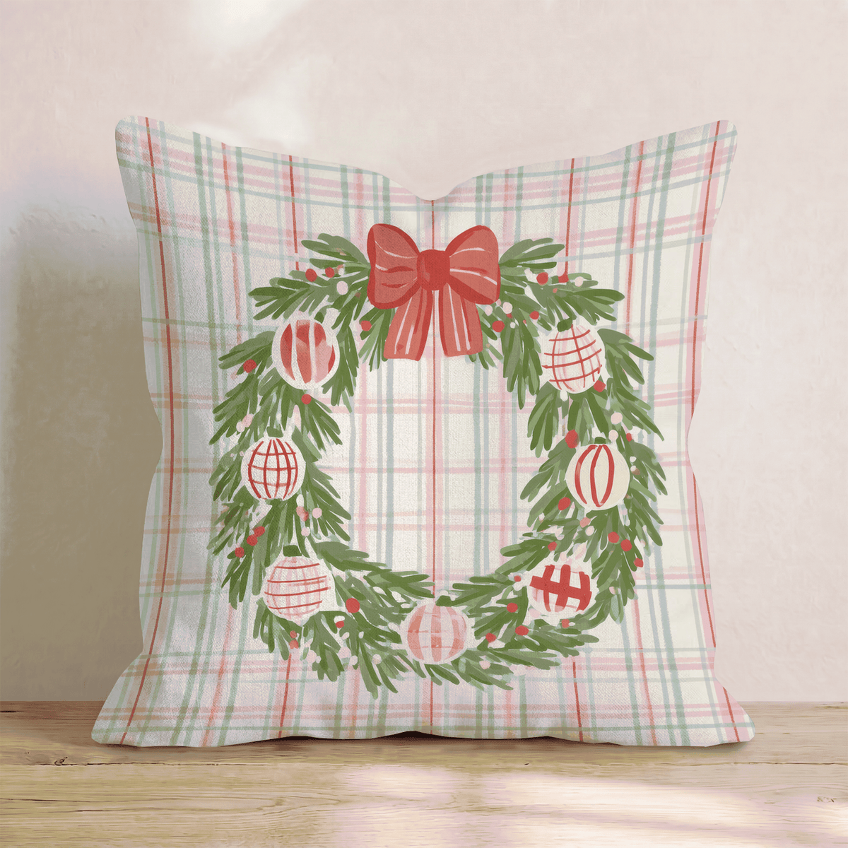 Wreath Easy Throw Pillow throw pillow - Hillcroft Home