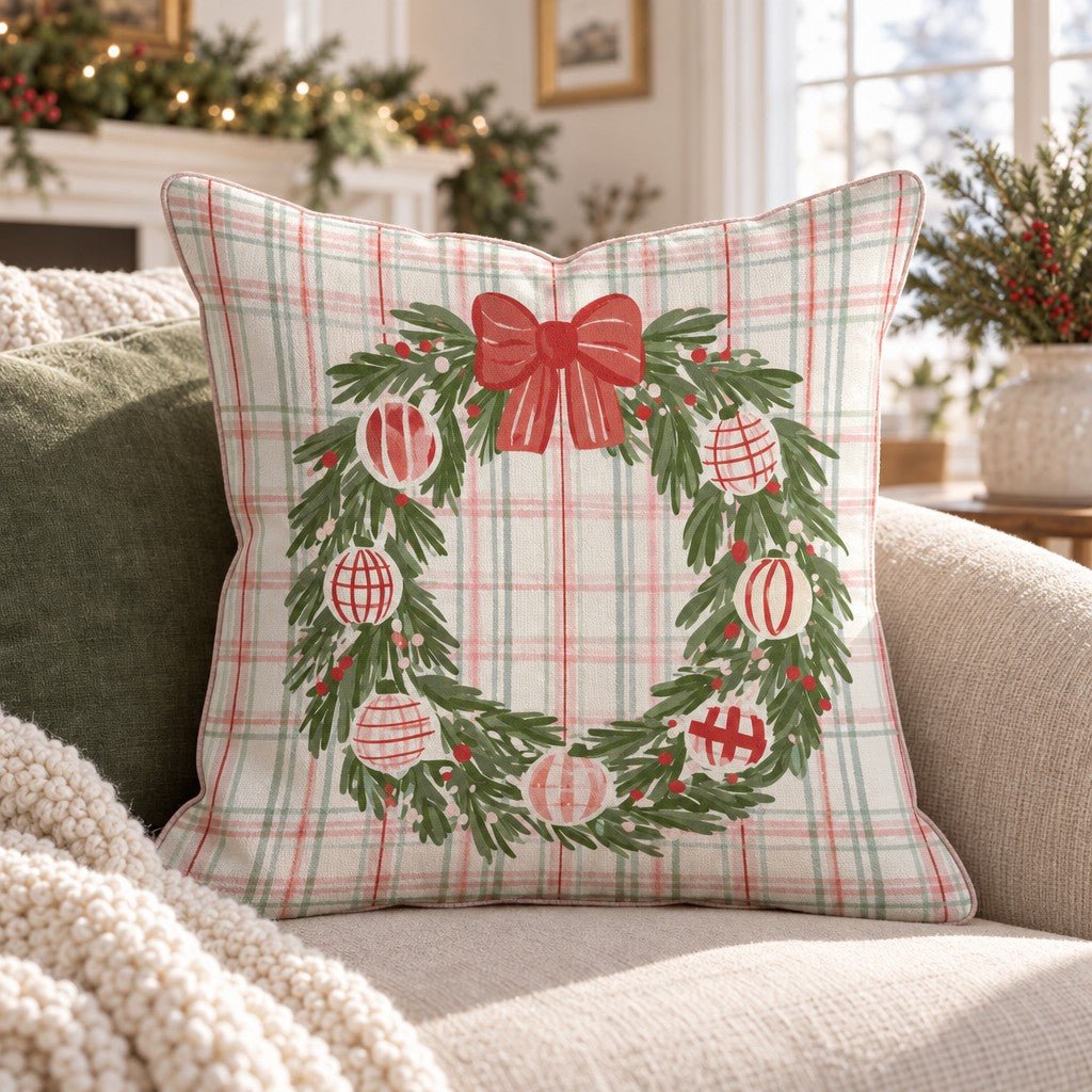 Wreath Easy Throw Pillow throw pillow - Hillcroft Home