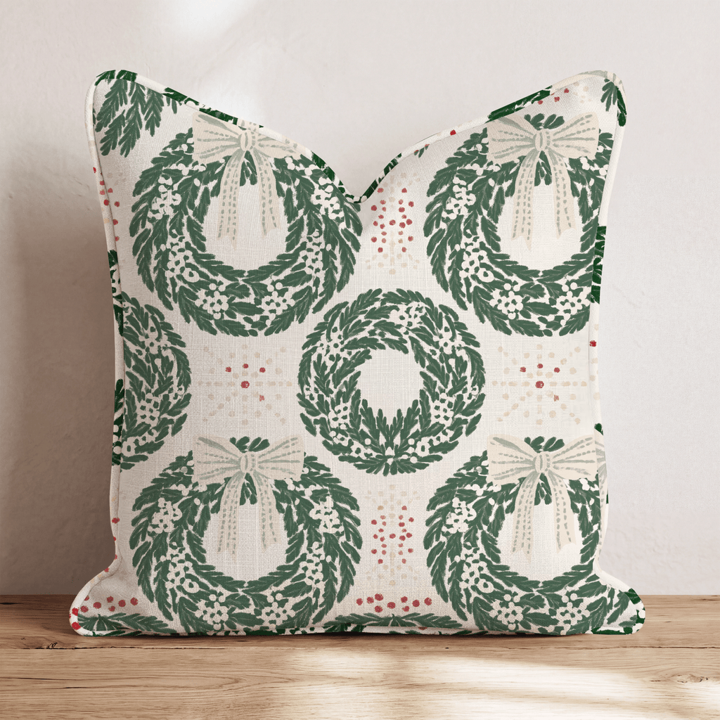 Wreath Manor Throw Pillow throw pillow - Hillcroft Home