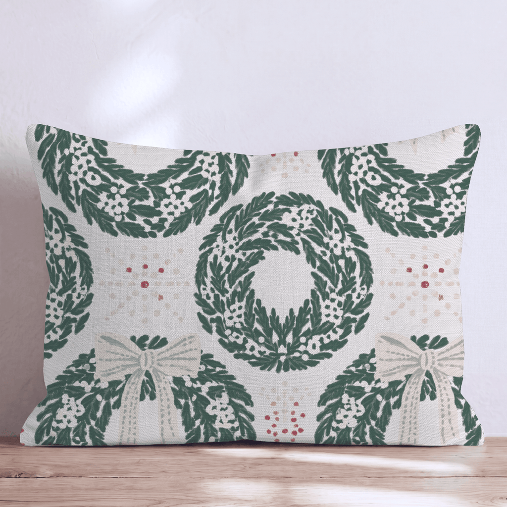 Wreath Manor Throw Pillow throw pillow - Hillcroft Home