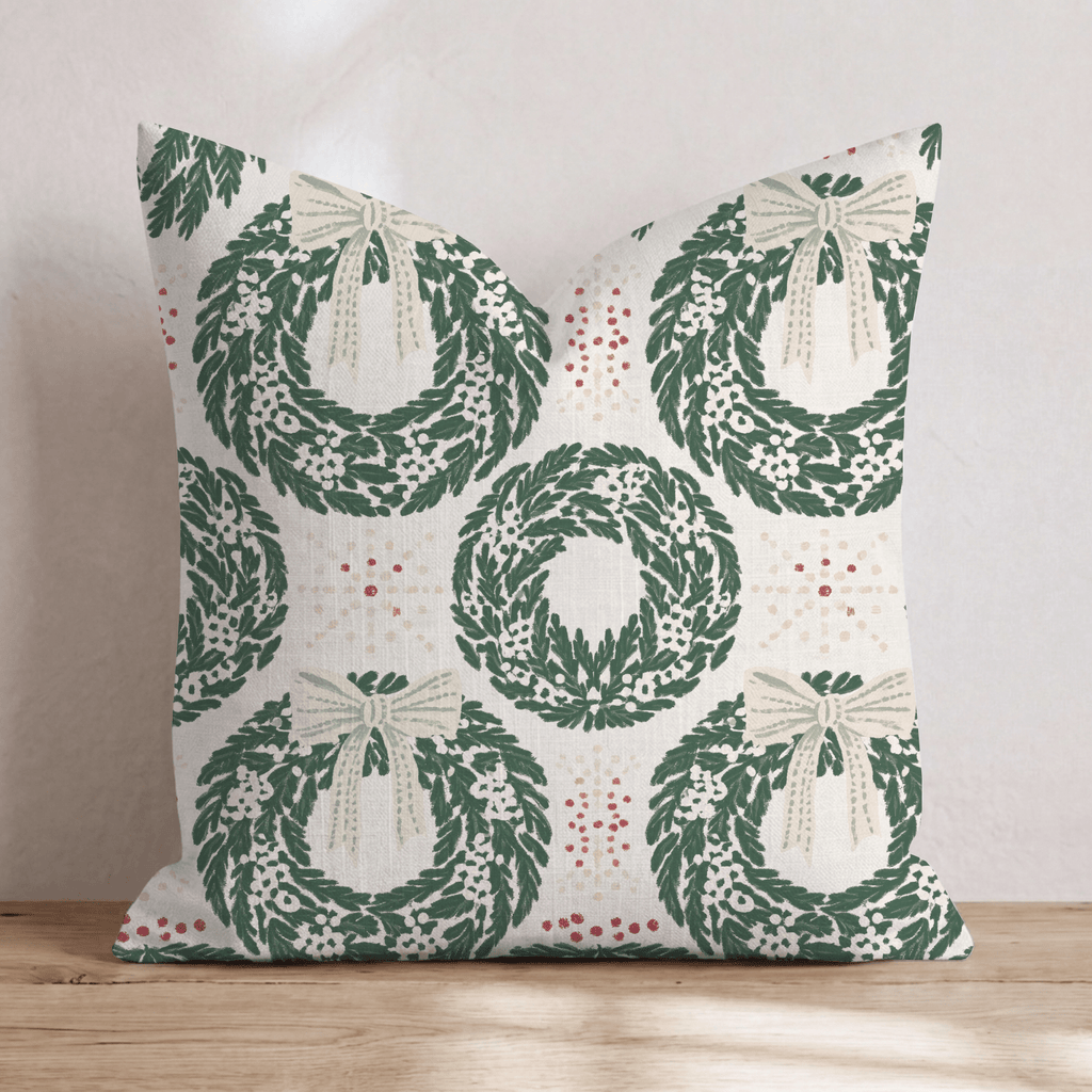 Wreath Manor Throw Pillow throw pillow - Hillcroft Home