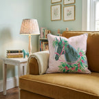 Wreathed Carriage Horse Throw Pillow - Hillcroft Home