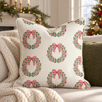 Wreathed for the Holidays Throw Pillow throw pillow - Hillcroft Home