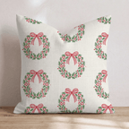Wreathed for the Holidays Throw Pillow throw pillow - Hillcroft Home