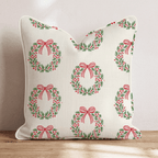 Wreathed for the Holidays Throw Pillow throw pillow - Hillcroft Home