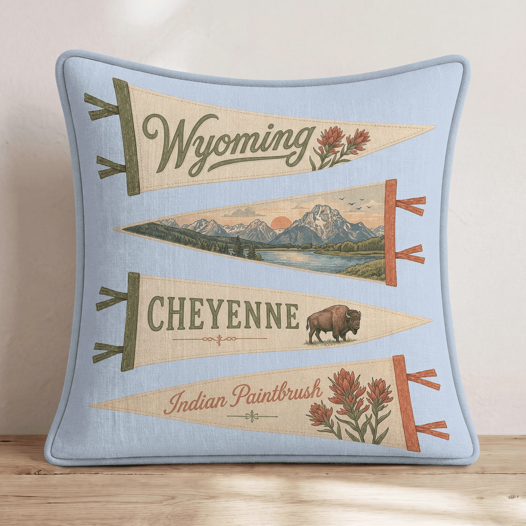 Wyoming Pennant Throw Pillow - Hillcroft Home