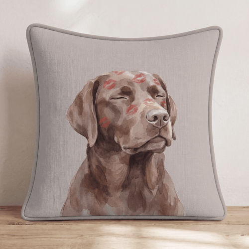 Xoxo Chocolate Lab Throw Pillow - Hillcroft Home