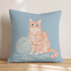 Yarn Ball Tabby Throw Pillow - Hillcroft Home