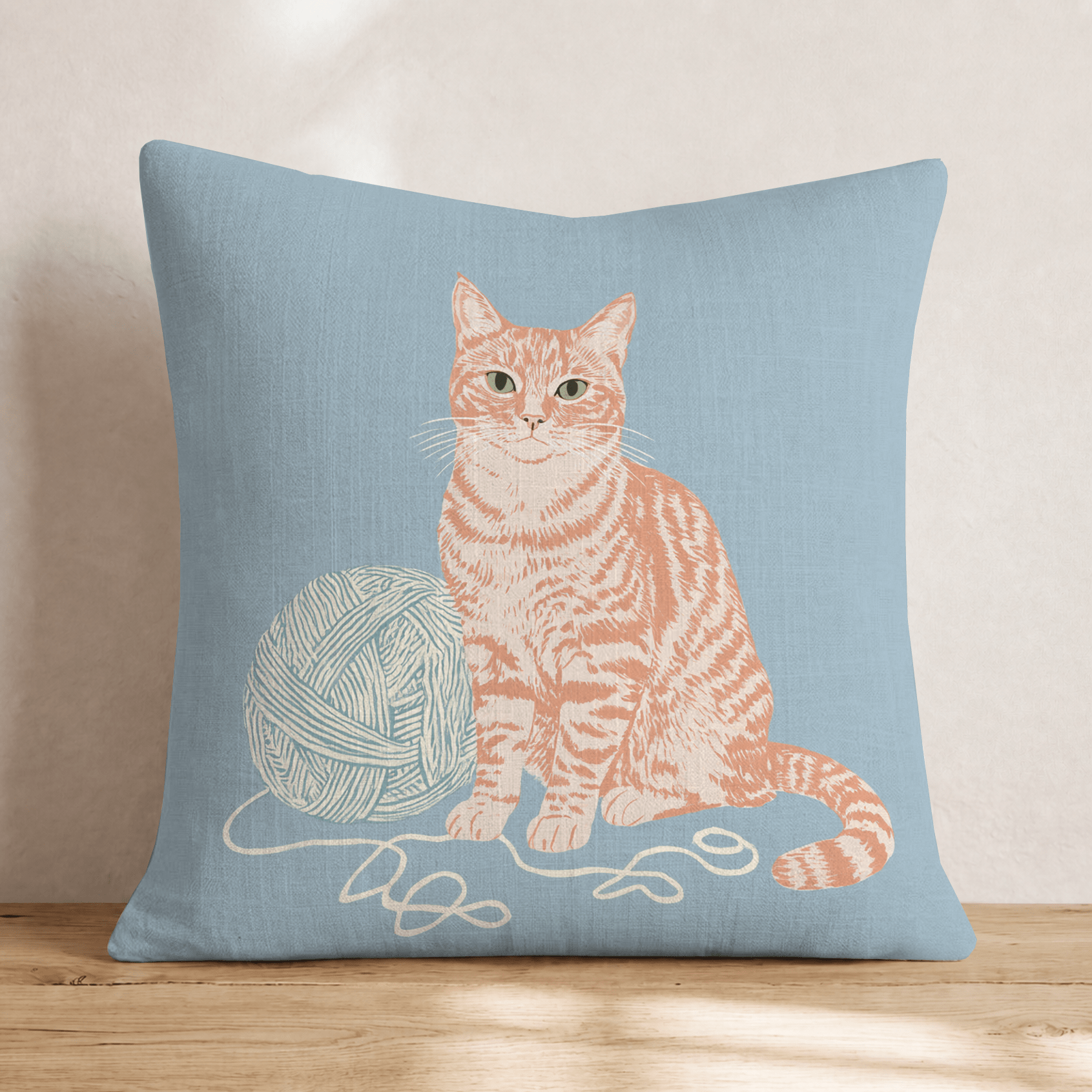Yarn Ball Tabby Throw Pillow - Hillcroft Home