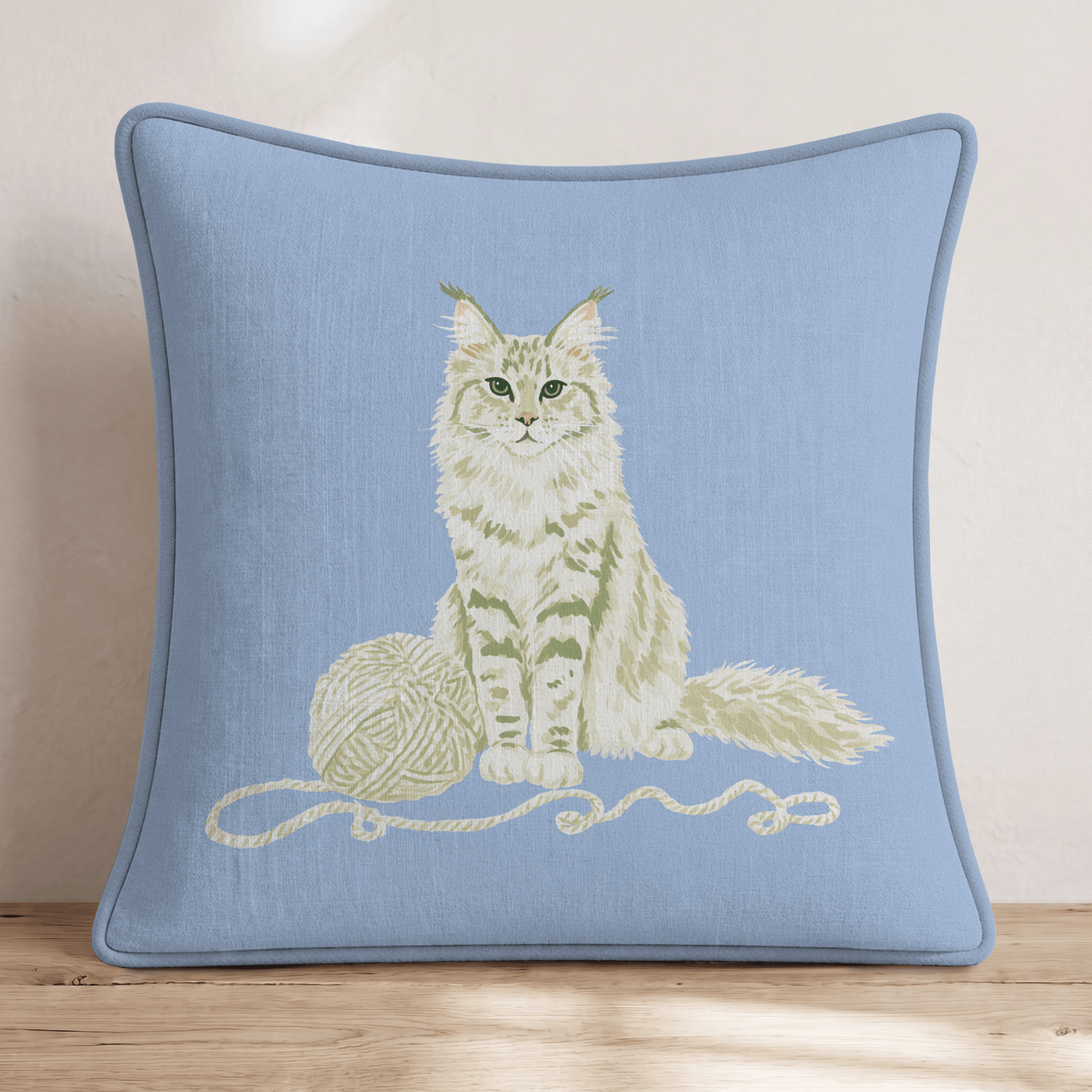 Yarn For The Maine Coon Throw Pillow - Hillcroft Home