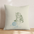 Yarn Loving American Shorthair Throw Pillow - Hillcroft Home