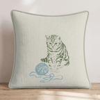 Yarn Loving American Shorthair Throw Pillow - Hillcroft Home